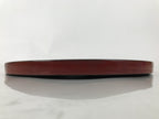 Japanese Lacquered Wooden Serving Tray Obon Vtg Round Red Vermilion Black L430