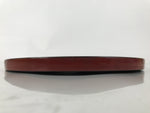 Japanese Lacquered Wooden Serving Tray Obon Vtg Round Red Vermilion Black L430