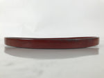 Japanese Lacquered Wooden Serving Tray Obon Vtg Round Red Vermilion Black L430