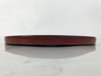 Japanese Lacquered Wooden Serving Tray Obon Vtg Round Red Vermilion Black L430