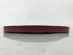 Japanese Lacquered Wooden Serving Tray Obon Vtg Round Red Vermilion Black L430