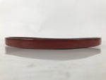 Japanese Lacquered Wooden Serving Tray Obon Vtg Round Red Vermilion Black L430