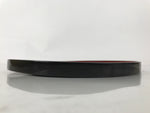 Japanese Lacquered Wooden Serving Tray Obon Vtg Round Red Vermilion Black L431