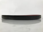 Japanese Lacquered Wooden Serving Tray Obon Vtg Round Red Vermilion Black L431