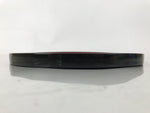 Japanese Lacquered Wooden Serving Tray Obon Vtg Round Red Vermilion Black L431