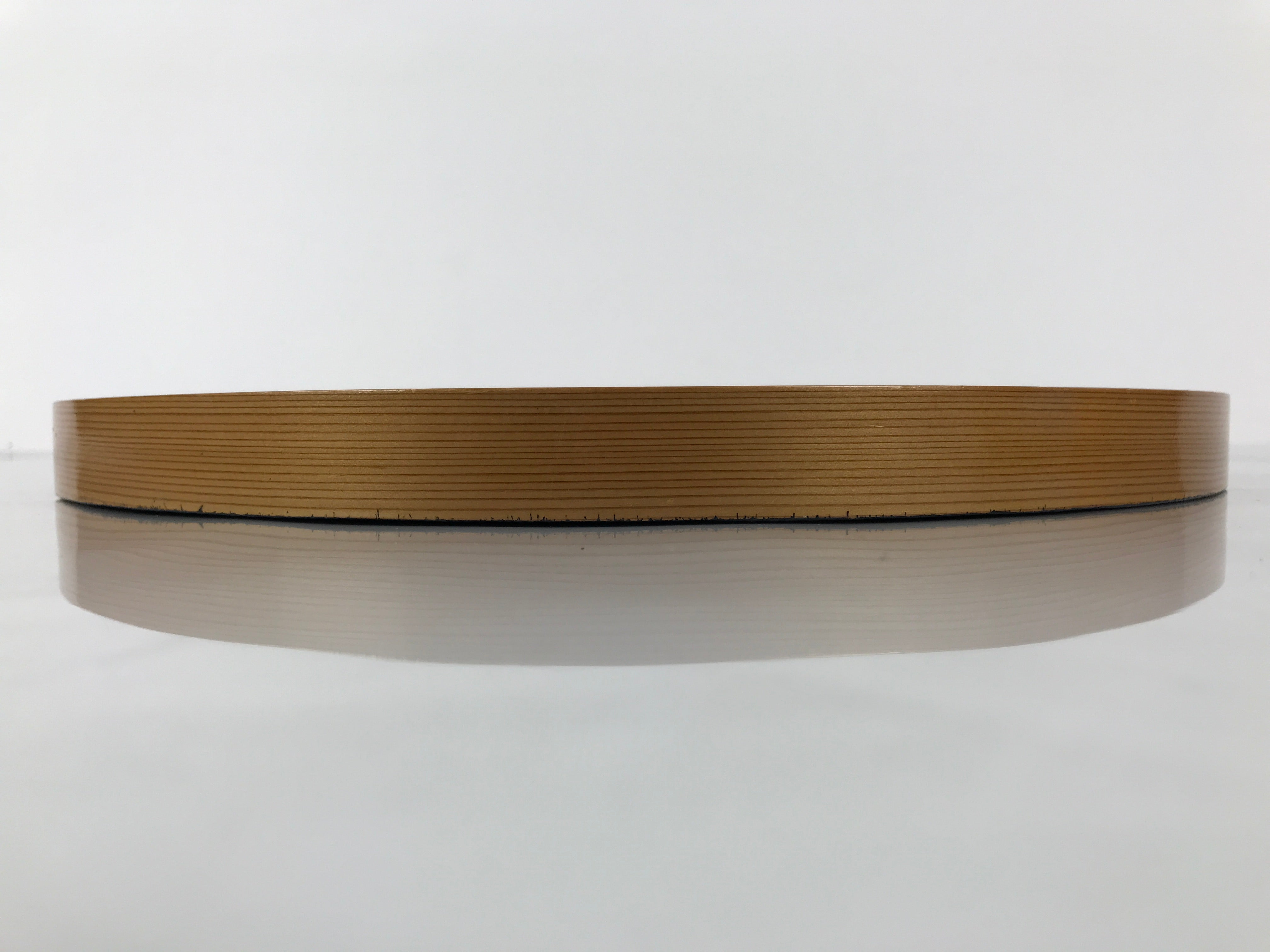 Japanese Lacquered Wooden Serving Tray Obon Vtg Round Red Vermilion Black L551