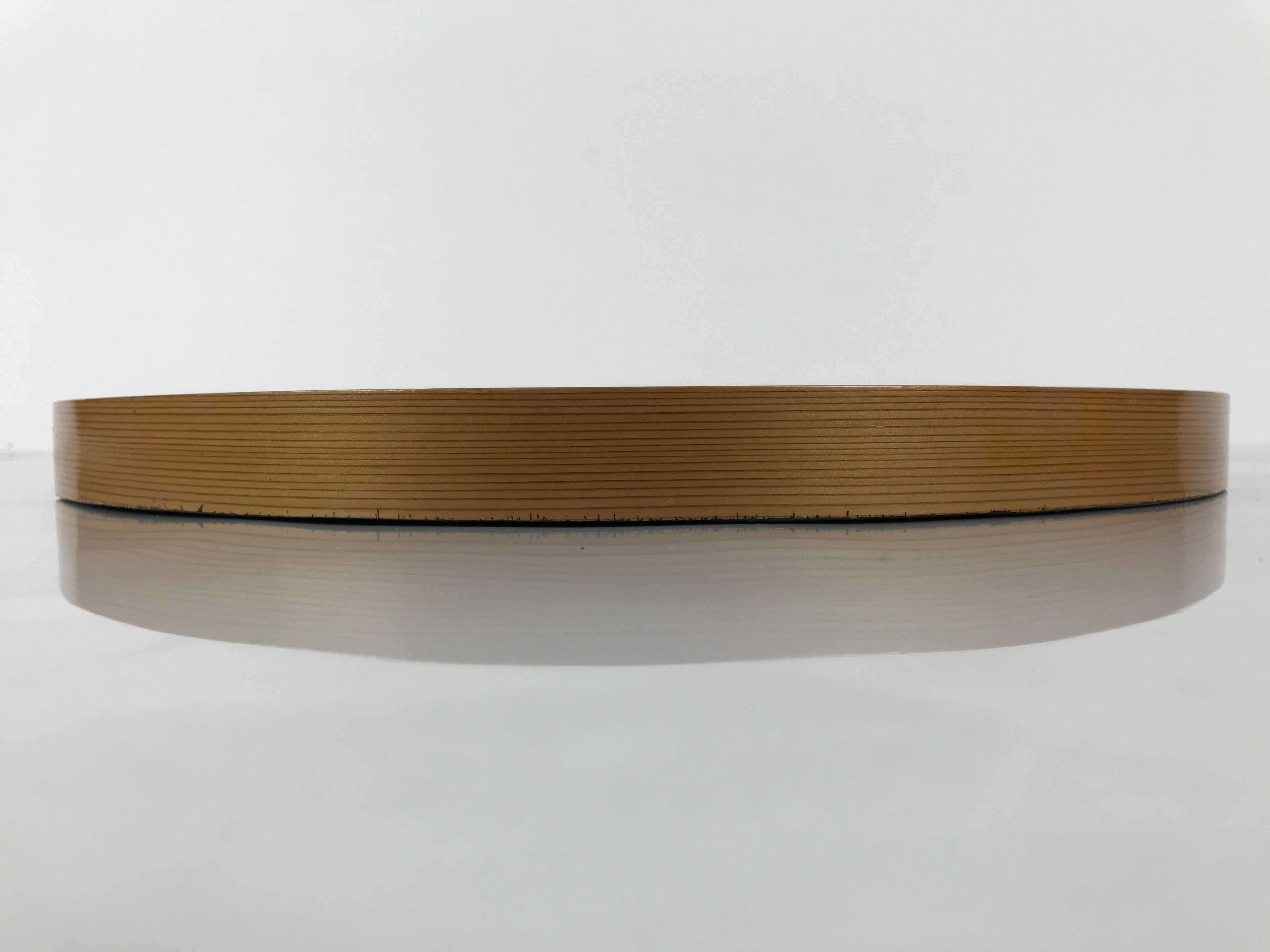 Japanese Lacquered Wooden Serving Tray Obon Vtg Round Red Vermilion Black L551