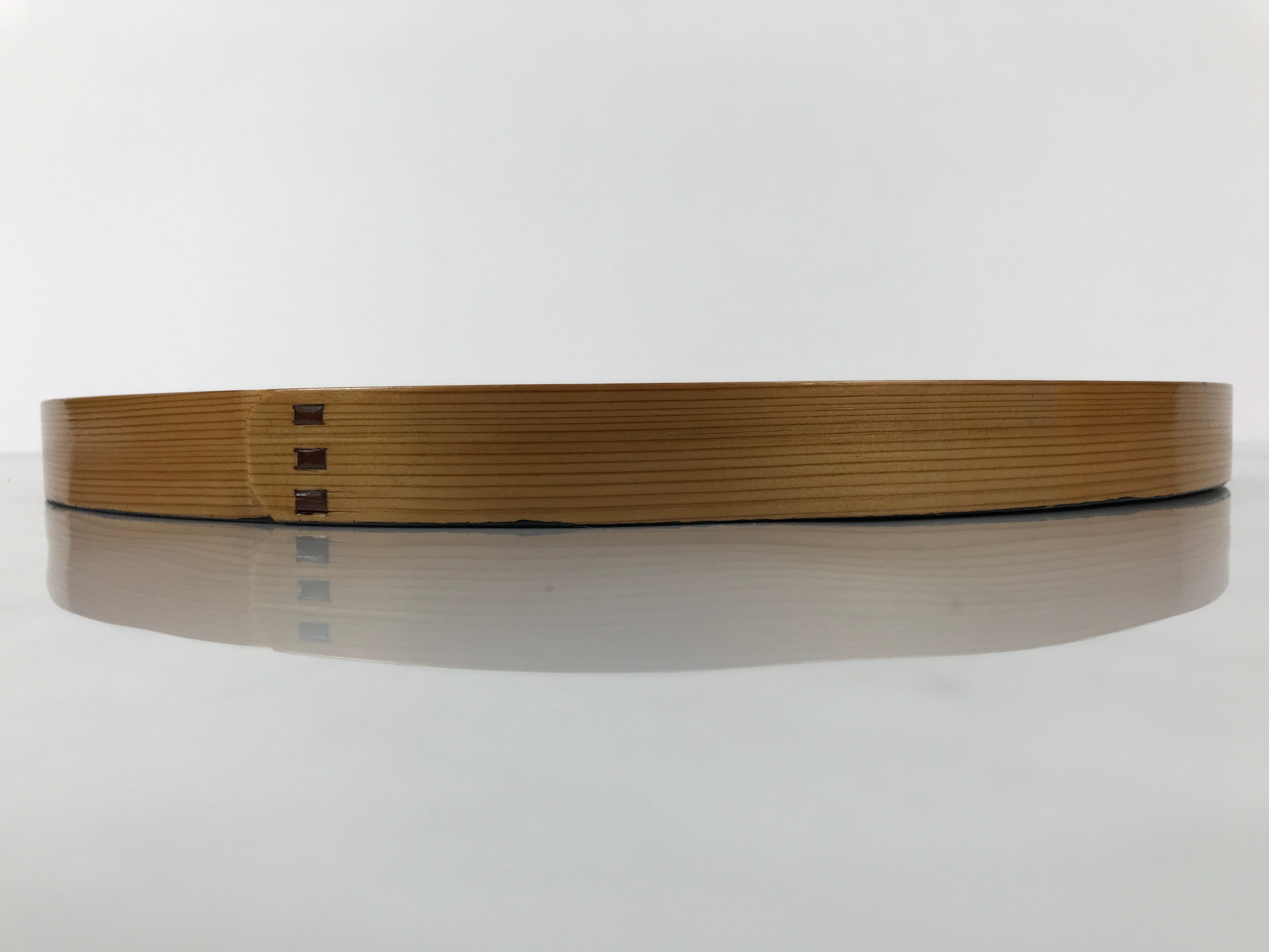 Japanese Lacquered Wooden Serving Tray Obon Vtg Round Red Vermilion Black L551