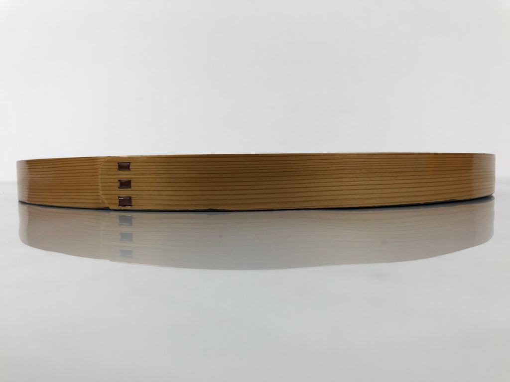 Japanese Lacquered Wooden Serving Tray Obon Vtg Round Red Vermilion Black L551