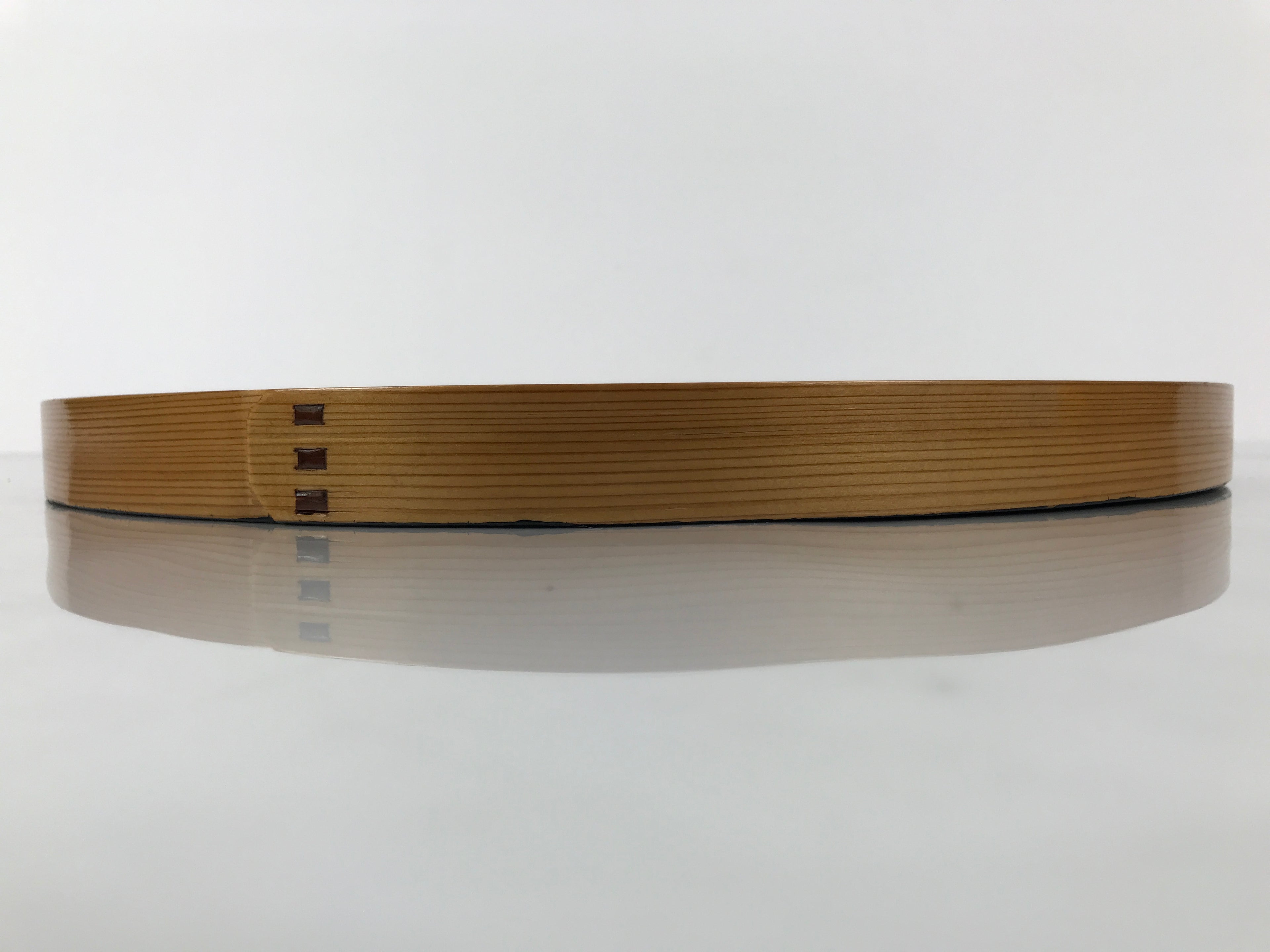 Japanese Lacquered Wooden Serving Tray Obon Vtg Round Red Vermilion Black L551