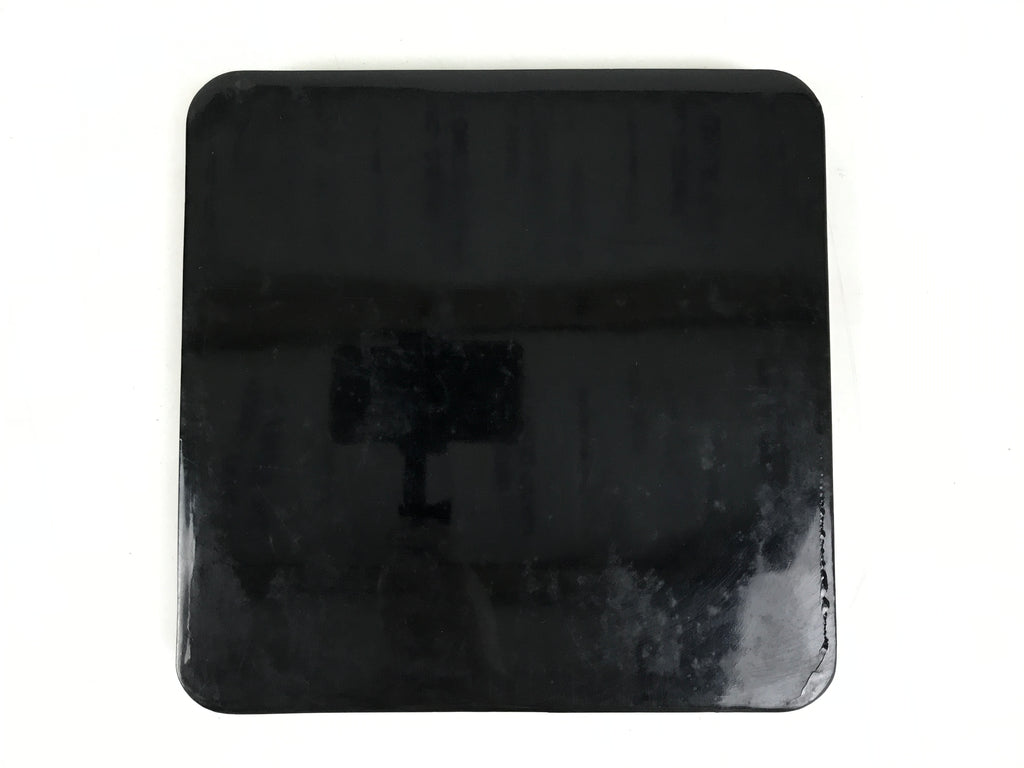 Japanese Lacquered Wooden Serving Tray Obon Vtg Square Black Red Akebono L462