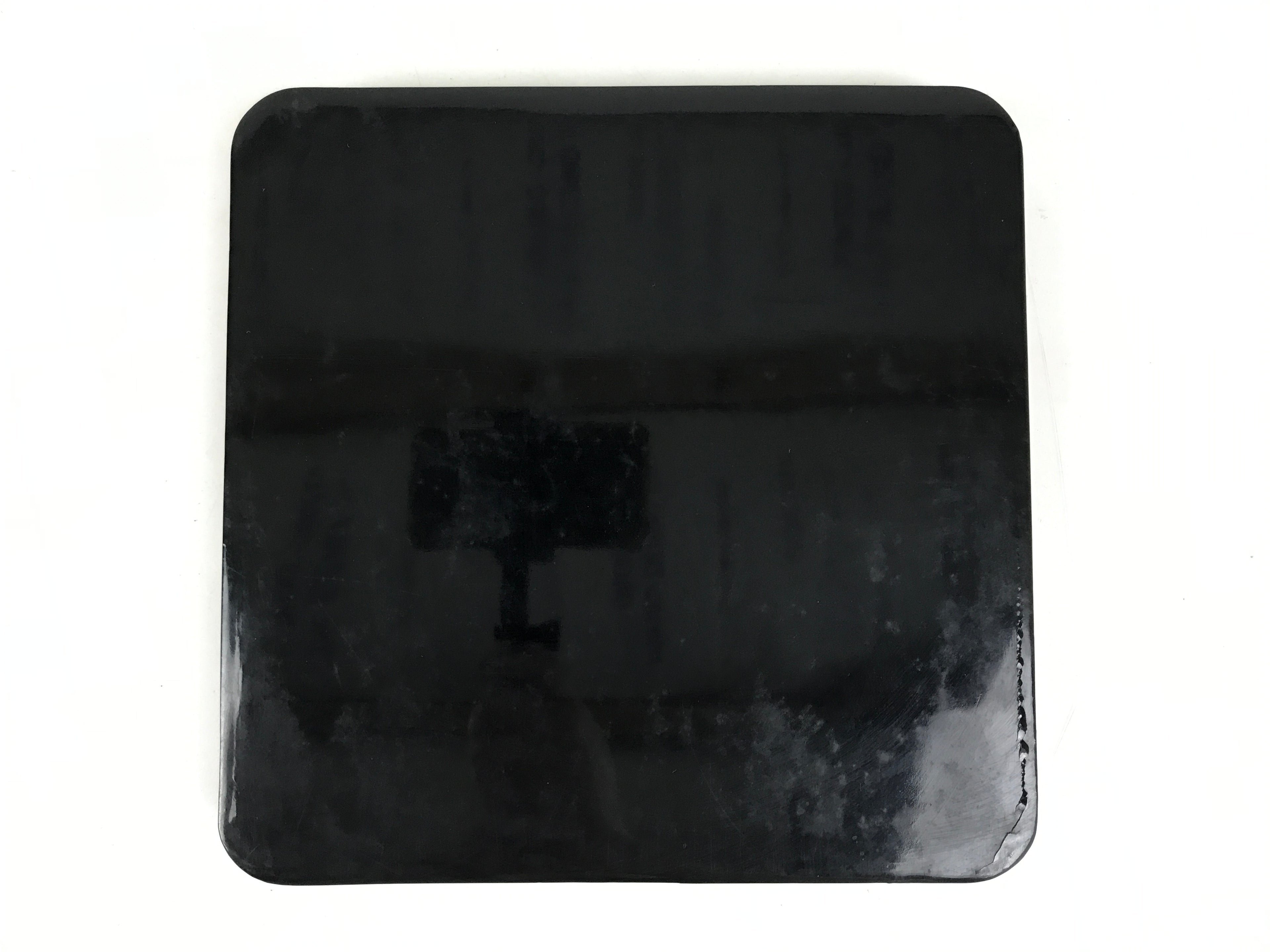 Japanese Lacquered Wooden Serving Tray Obon Vtg Square Black Red Akebono L462