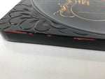 Japanese Lacquered Wooden Serving Tray Obon Vtg Square Hieizan Pine Tree L460
