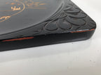 Japanese Lacquered Wooden Serving Tray Obon Vtg Square Hieizan Pine Tree L460