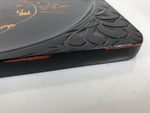 Japanese Lacquered Wooden Serving Tray Obon Vtg Square Hieizan Pine Tree L460