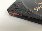 Japanese Lacquered Wooden Serving Tray Obon Vtg Square Hieizan Pine Tree L460