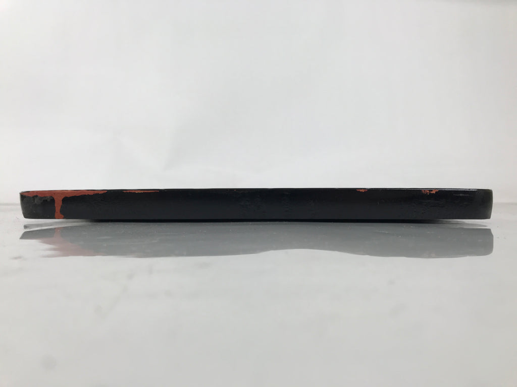 Japanese Lacquered Wooden Serving Tray Obon Vtg Square Hieizan Pine Tree L460