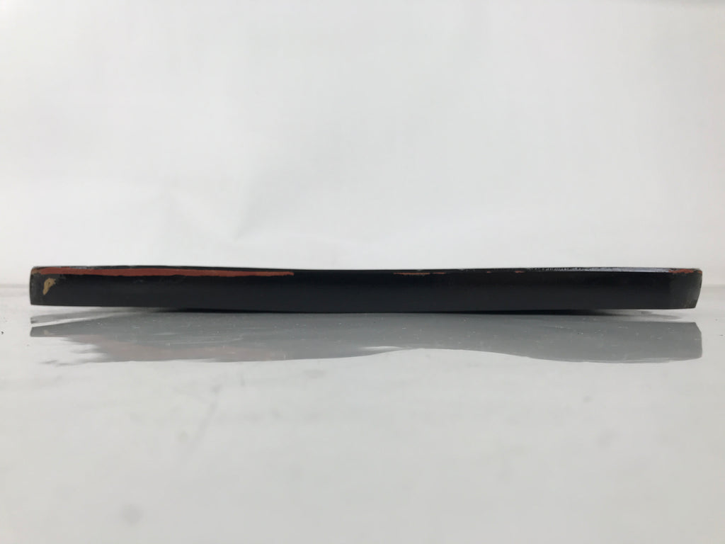 Japanese Lacquered Wooden Serving Tray Obon Vtg Square Hieizan Pine Tree L460