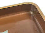 Japanese Lacquered Wooden Serving Tray Obon Vtg Square Makie Fans Brown LWB124