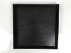 Japanese Lacquered Wooden Serving Tray Obon Vtg Square Simple Plain Black L565
