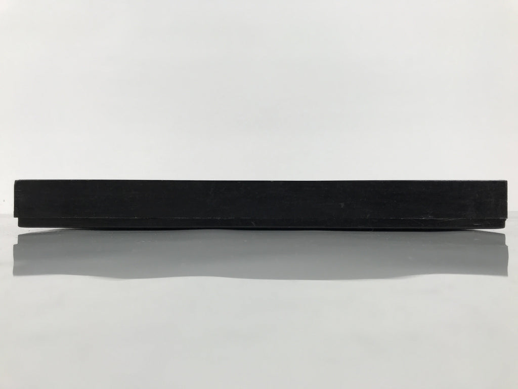 Japanese Lacquered Wooden Serving Tray Obon Vtg Square Simple Plain Black L565