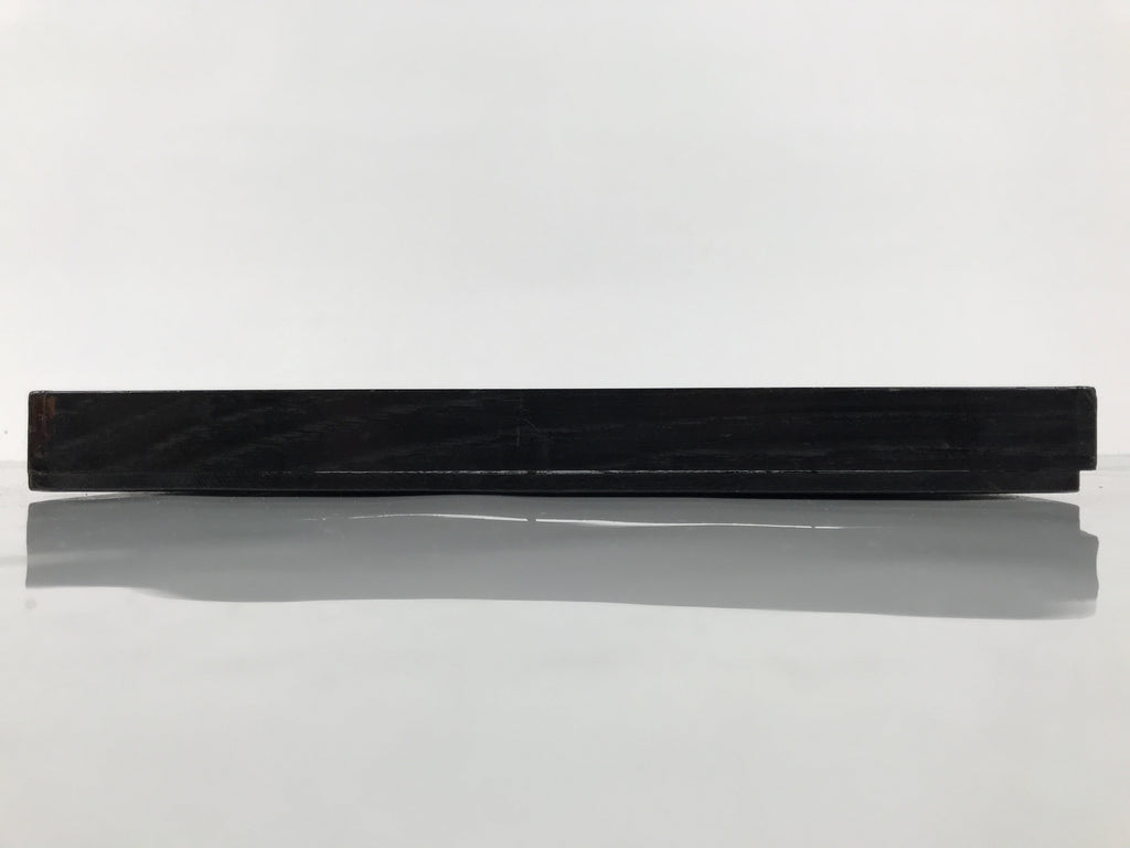 Japanese Lacquered Wooden Serving Tray Obon Vtg Square Simple Plain Black L565