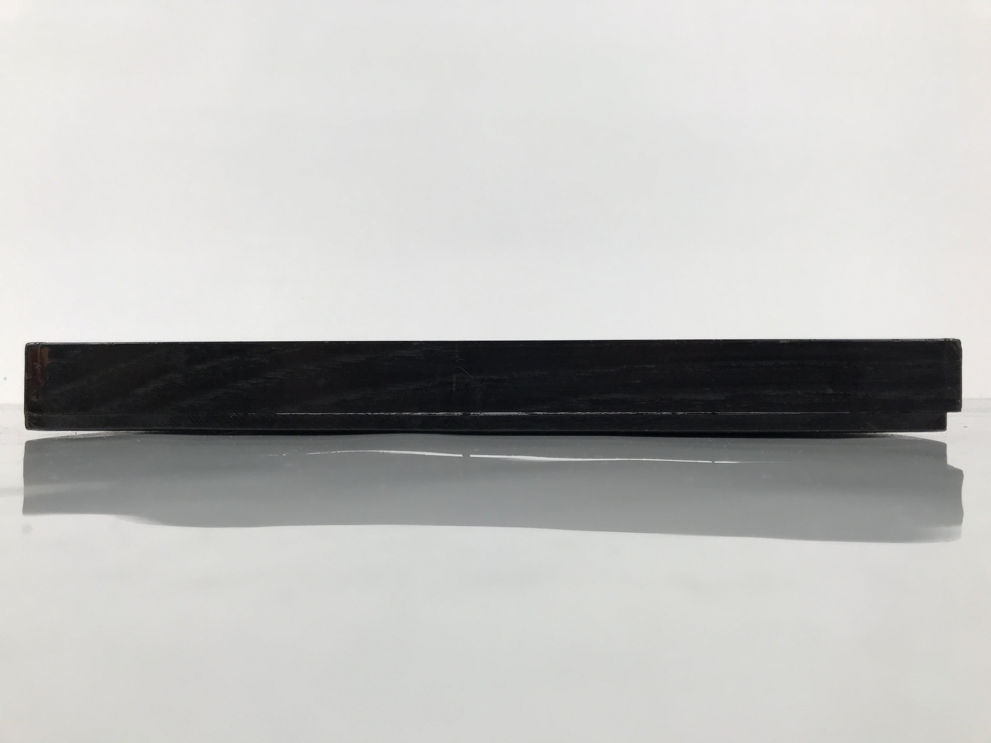 Japanese Lacquered Wooden Serving Tray Obon Vtg Square Simple Plain Black L565