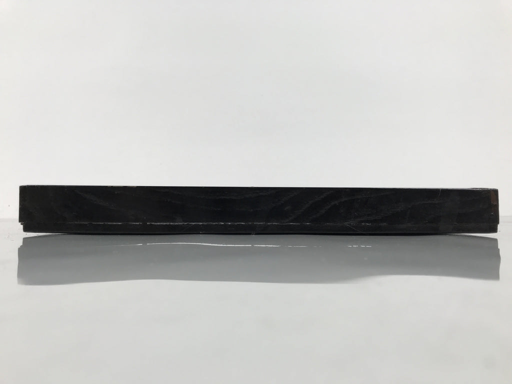 Japanese Lacquered Wooden Serving Tray Obon Vtg Square Simple Plain Black L565