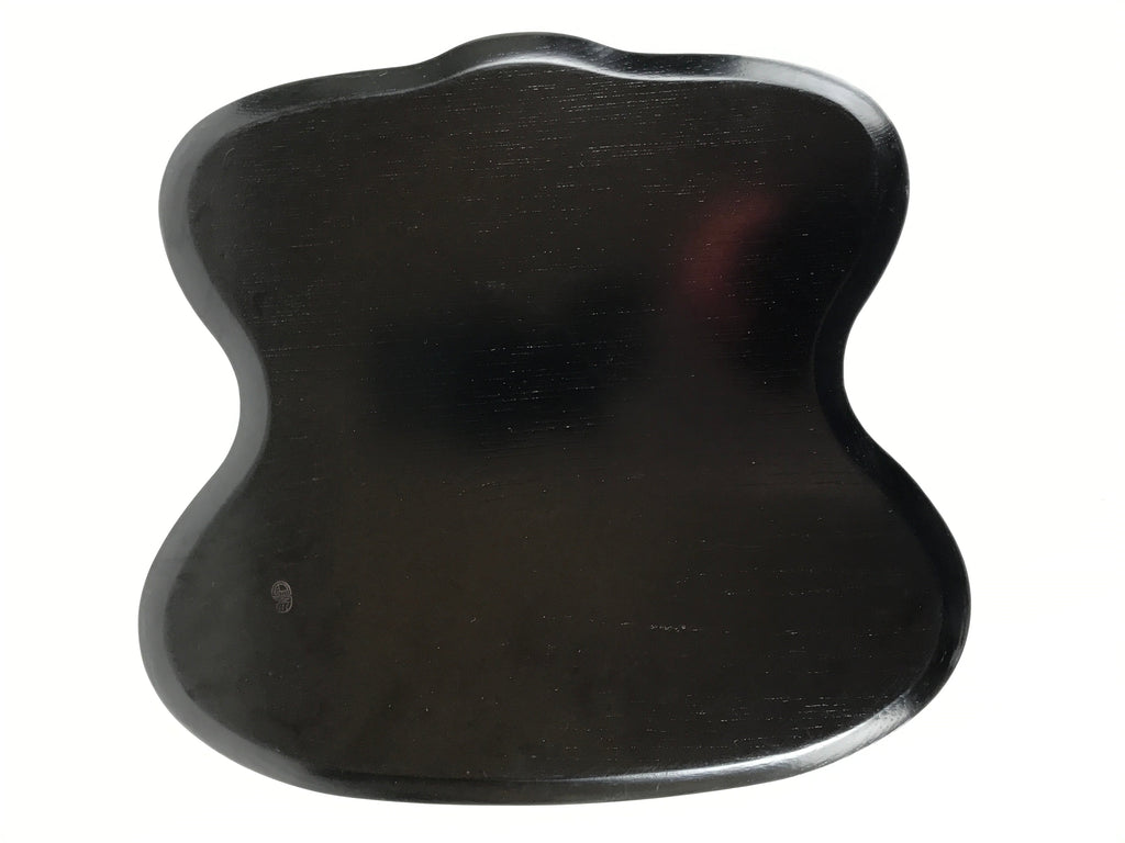 Japanese Lacquered Wooden Serving Tray Vtg Hyotan Gourd Black Red Makie L259