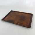 Japanese Lacquered Wooden Serving Tray Vtg Large Obon Carved Brown UR991