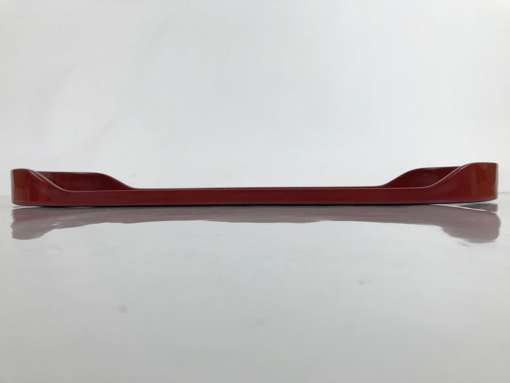 Japanese Lacquered Wooden Serving Tray Vtg Long Oval Shape Obon Red Black LWB97