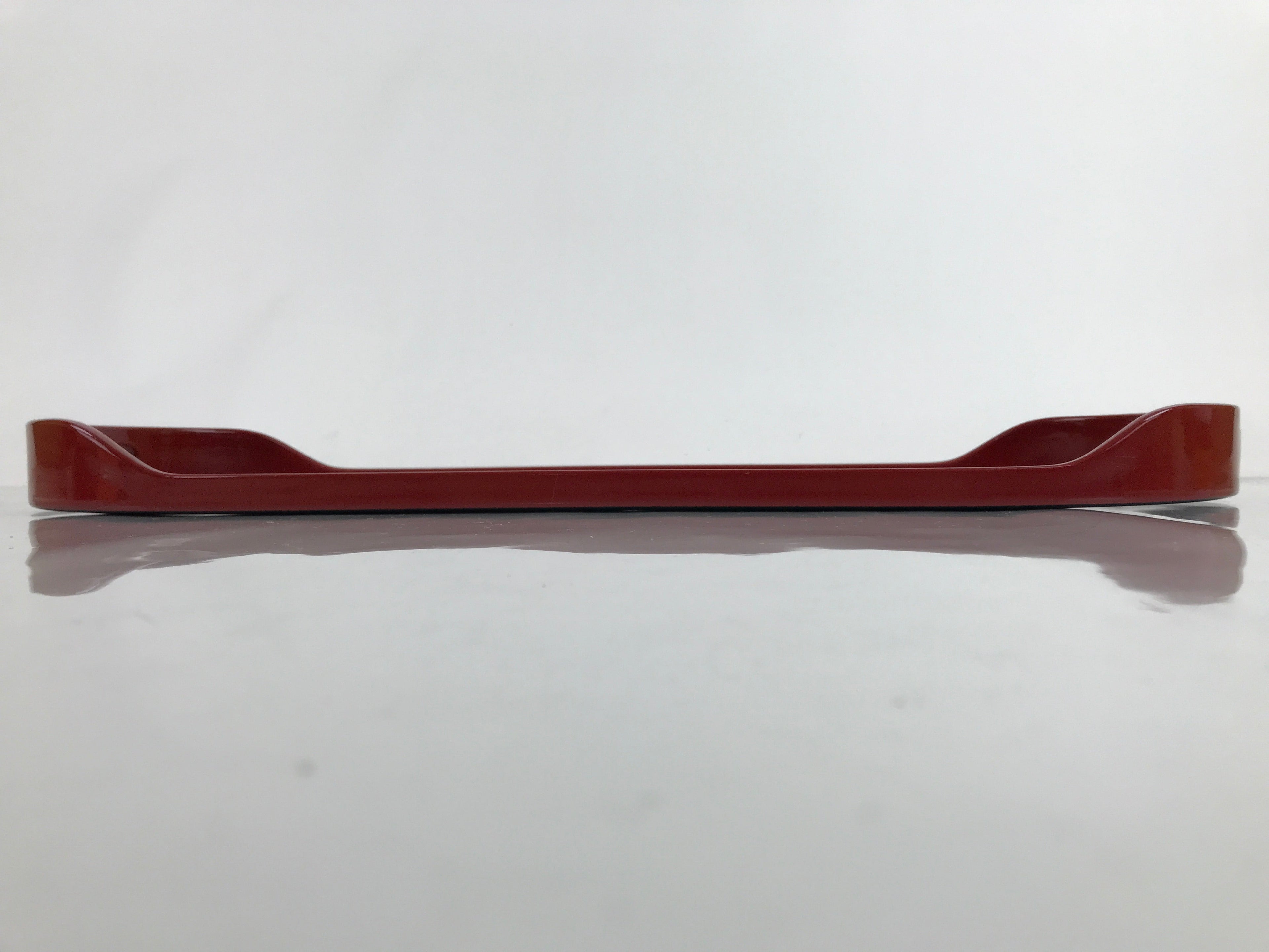Japanese Lacquered Wooden Serving Tray Vtg Long Oval Shape Obon Red Black LWB97