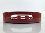 Japanese Lacquered Wooden Serving Tray Vtg Long Oval Shape Obon Red Black LWB97