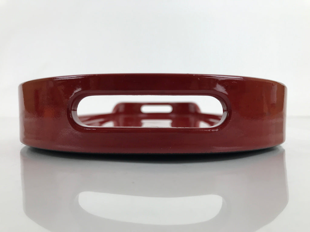 Japanese Lacquered Wooden Serving Tray Vtg Long Oval Shape Obon Red Black LWB97
