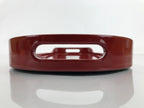 Japanese Lacquered Wooden Serving Tray Vtg Long Oval Shape Obon Red Black LWB97