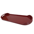 Japanese Lacquered Wooden Serving Tray Vtg Long Oval Shape Obon Red Black LWB97