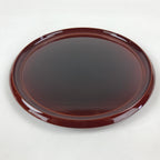 Japanese Lacquered Wooden Serving Tray Vtg Obon Hida Shunkei Brown Round UR899