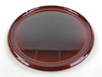 Japanese Lacquered Wooden Serving Tray Vtg Obon Hida Shunkei Brown Round UR899