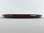 Japanese Lacquered Wooden Serving Tray Vtg Obon Hida Shunkei Brown Round UR899