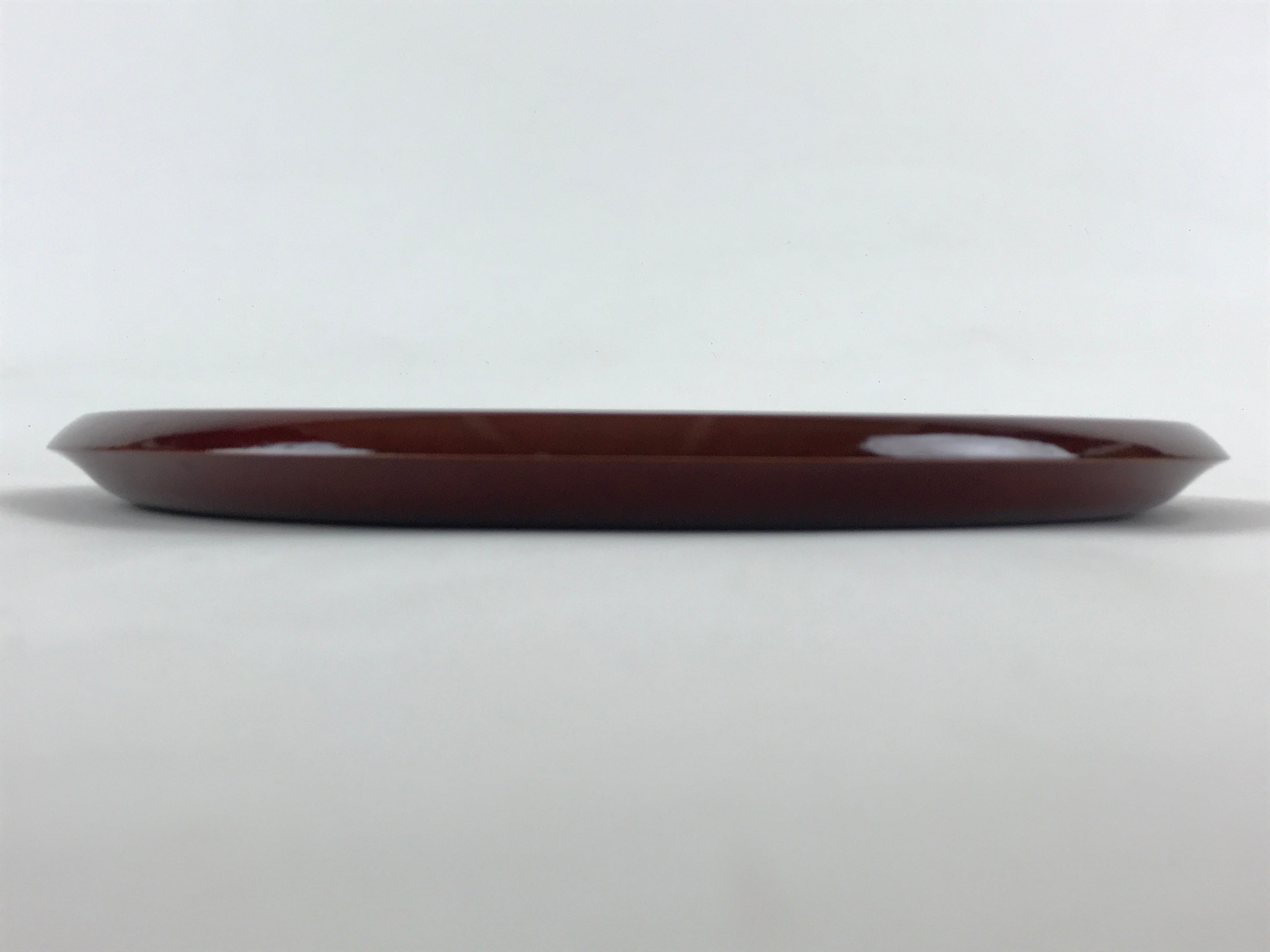 Japanese Lacquered Wooden Serving Tray Vtg Obon Hida Shunkei Brown Round UR899