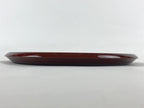 Japanese Lacquered Wooden Serving Tray Vtg Obon Hida Shunkei Brown Round UR899