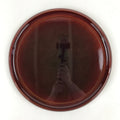 Japanese Lacquered Wooden Serving Tray Vtg Obon Hida Shunkei Brown Round UR899