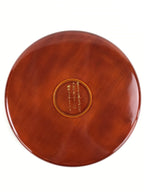 Japanese Lacquered Wooden Serving Tray Vtg Obon Hida Shunkei Brown Round UR900