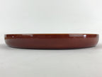 Japanese Lacquered Wooden Serving Tray Vtg Obon Hida Shunkei Brown Round UR900