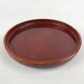 Japanese Lacquered Wooden Serving Tray Vtg Obon Hida Shunkei Brown Round UR900
