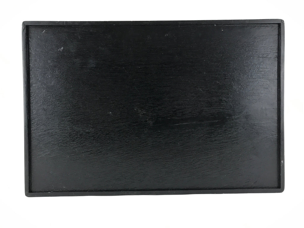Japanese Lacquered Wooden Serving Tray Vtg Obon Maple Momiji Red Black UR988
