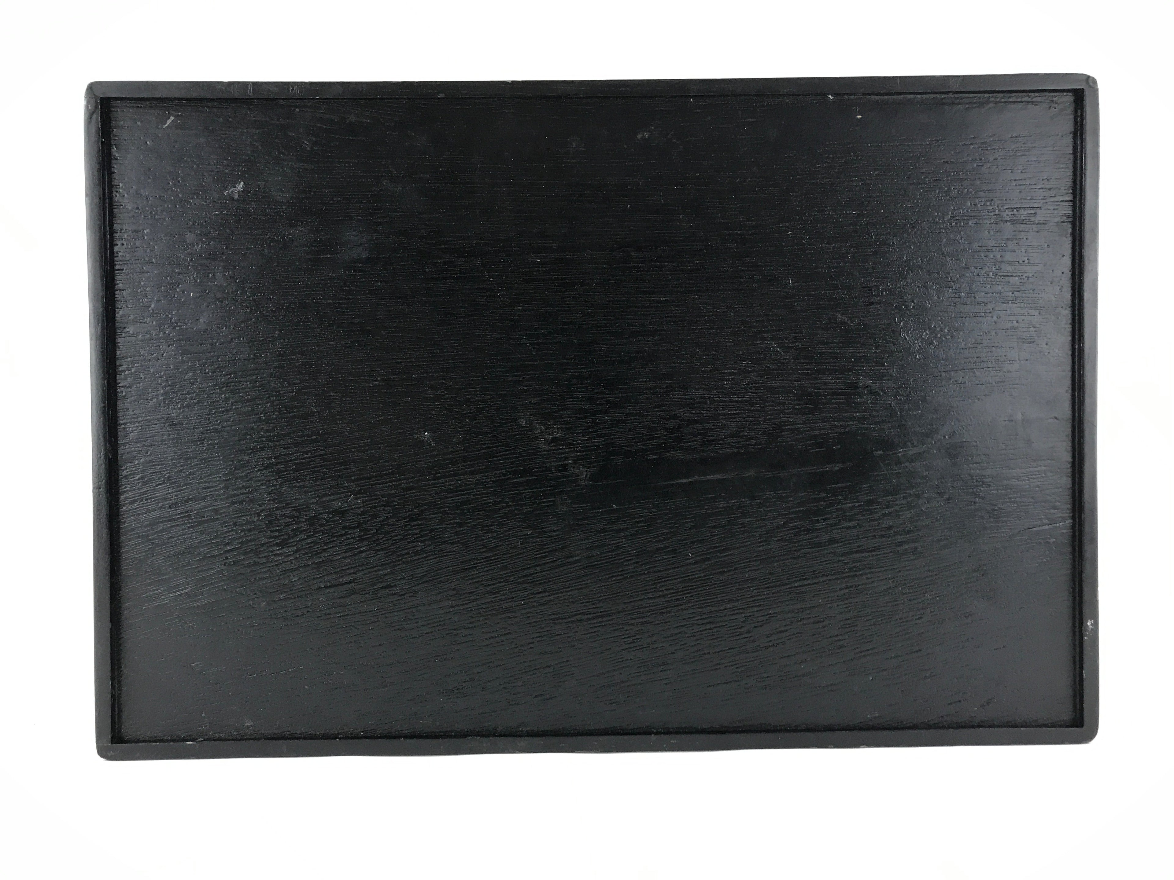 Japanese Lacquered Wooden Serving Tray Vtg Obon Maple Momiji Red Black UR988