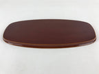 Japanese Lacquered Wooden Serving Tray Vtg Obon Shunkei Nuri Brown Oval UR903