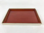 Japanese Lacquered Wooden Serving Tray Vtg Obon Shunkei Nuri Brown UR902