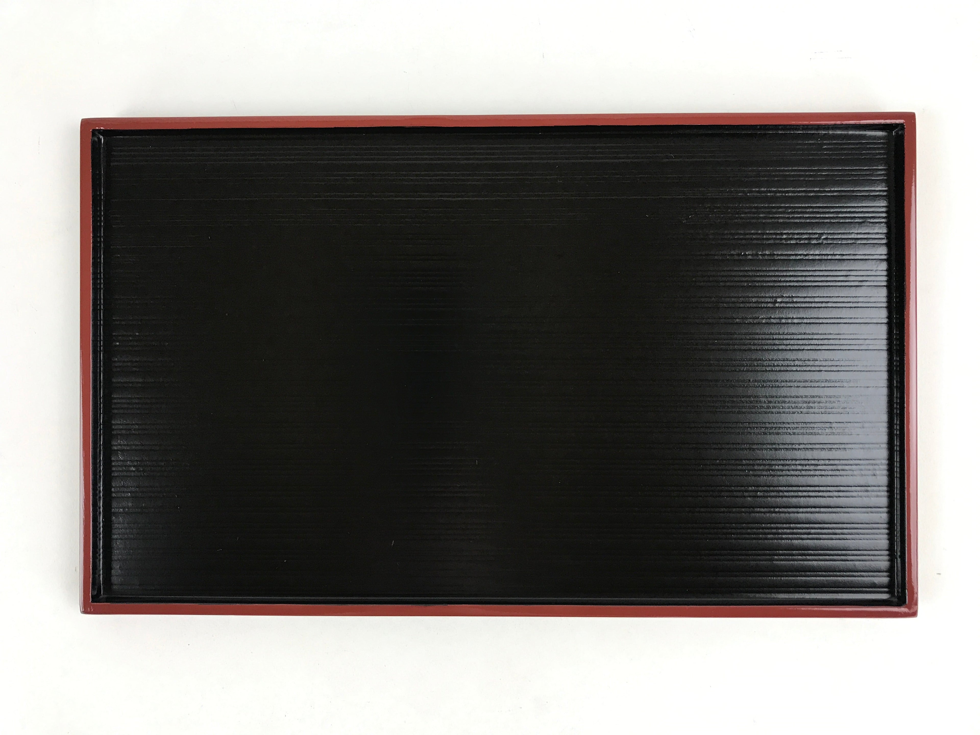 Japanese Lacquered Wooden Serving Tray Vtg Obon Small Red Black Tea Snacks L1